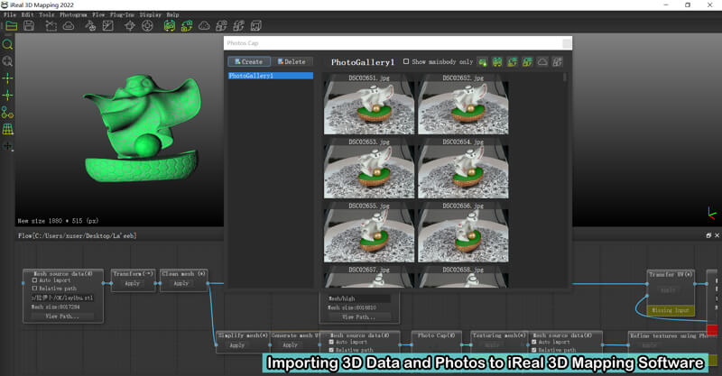 import pictures to iReal 3D mapping software