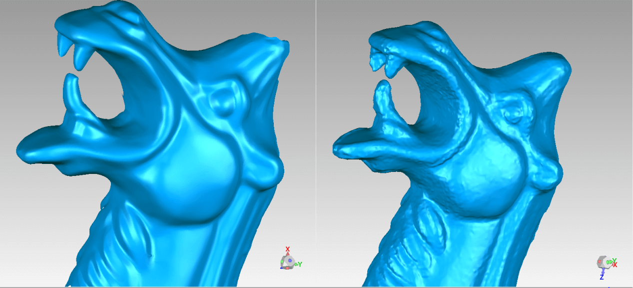 3D Laser Scanning vs. iReal 2E 3D Scanning (Both Resolutions Are 0.2 mm)