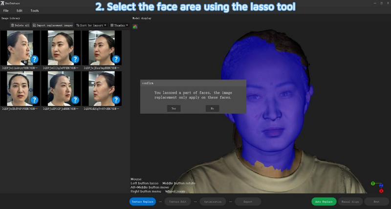 select the face area using the lasso tool