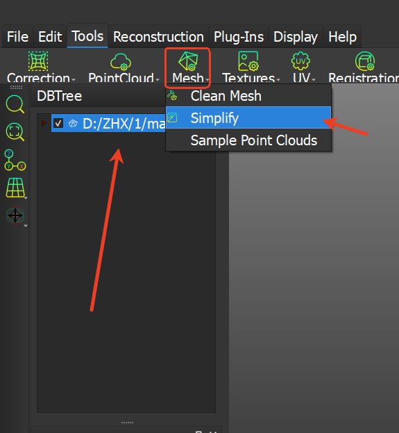 How to simplify a colored OBJ model in 3DeVOK Mapping Software