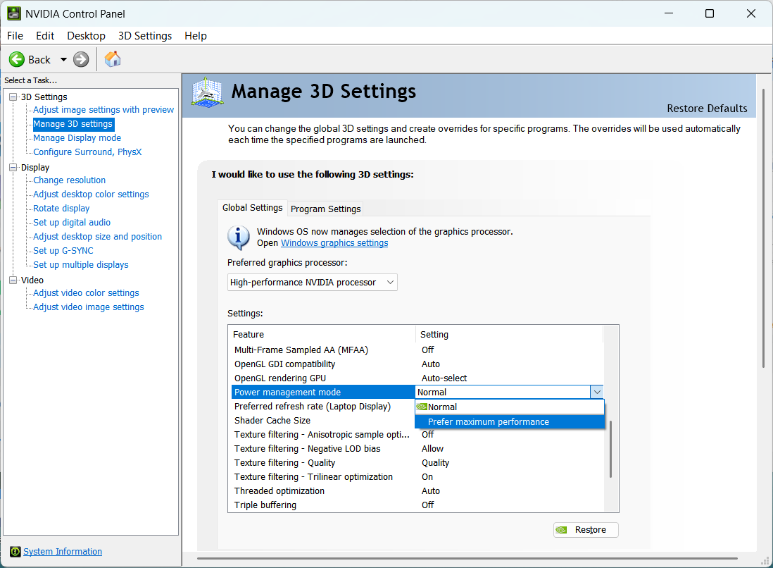What are the configuration requirements or recommended settings for computers equipped with NVIDIA RTX 50 series graphics cards when using 3DeVOK Studio software